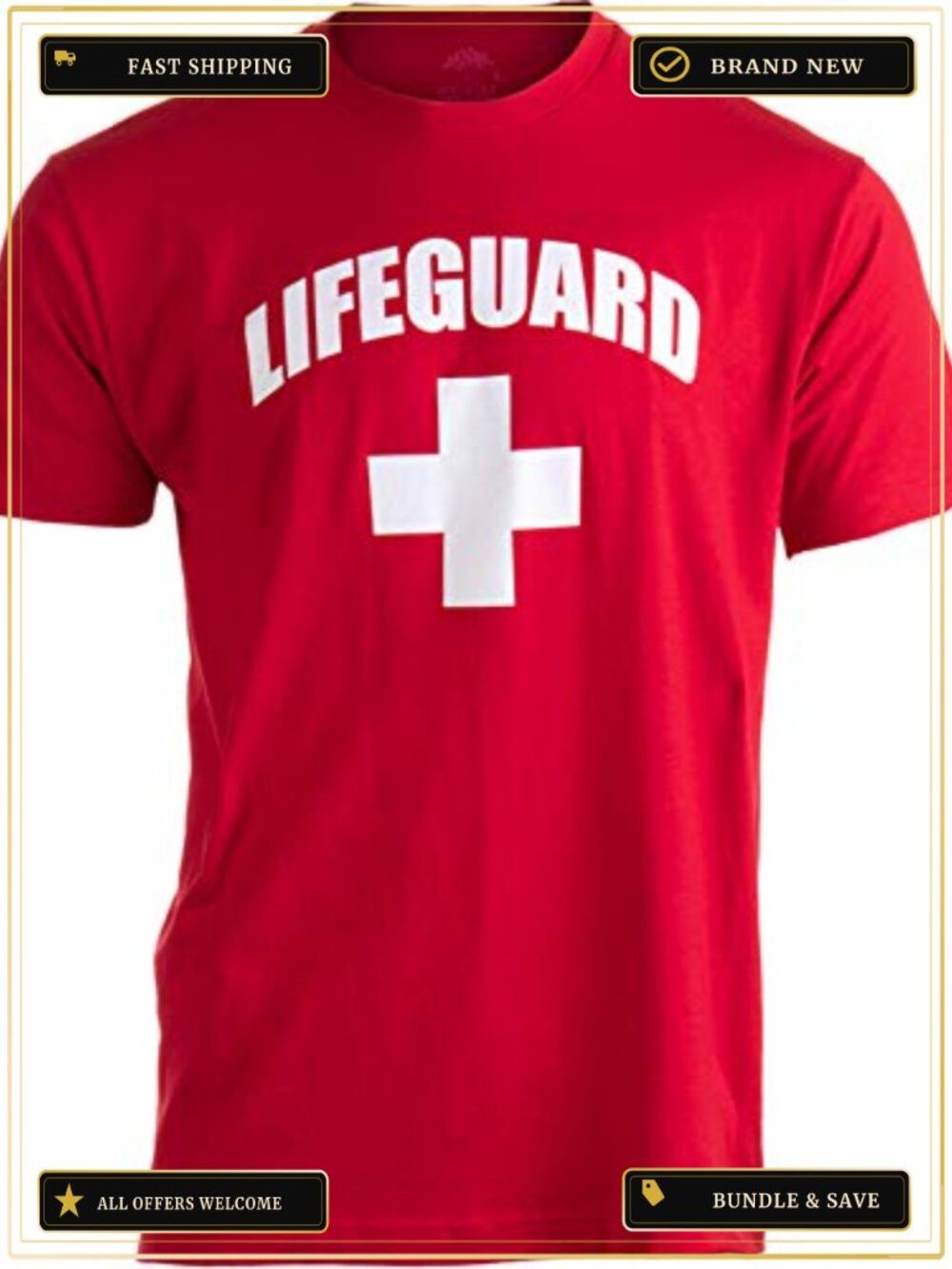 Lifeguard T-Shirt Unisex Ringspun Cotton Crew Neck Short Sleeve